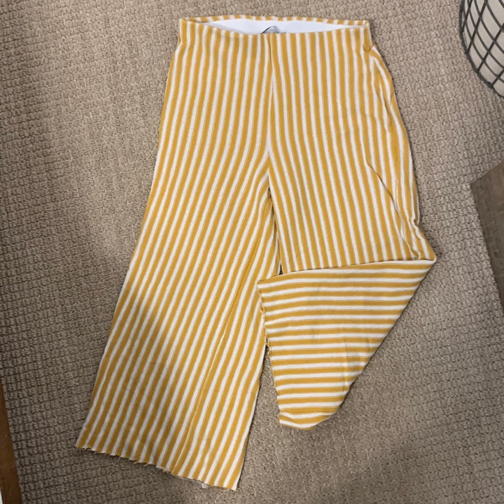 Zara striped wide leg capri
